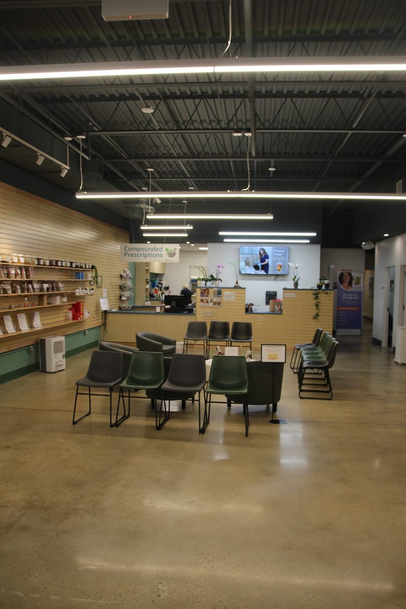 The seating and consultation area in our Herndon medical equipment showroom